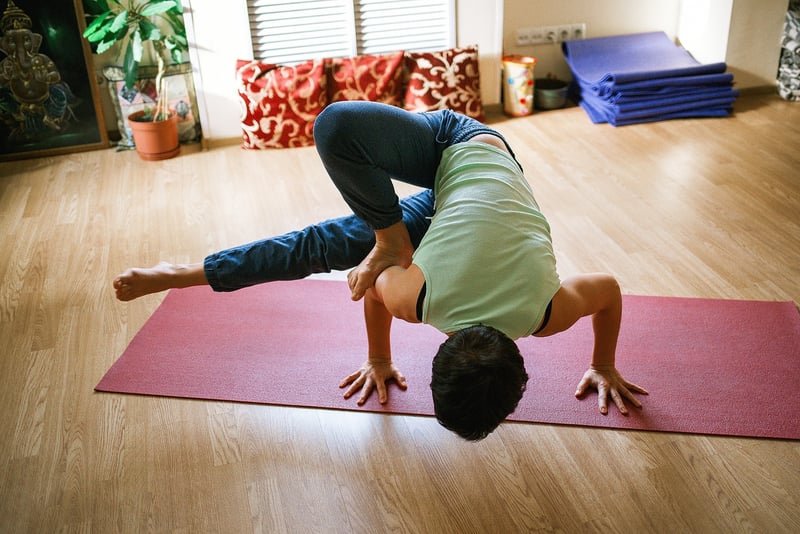 Woman practicing deep belly breathing